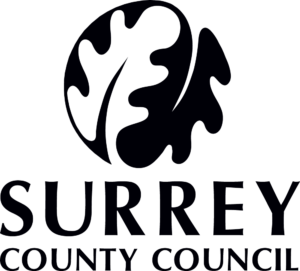 Logo for Surrey County Council and link to Surrey County Council website