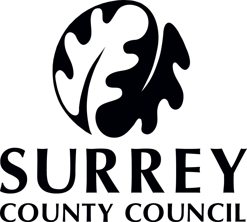 Logo for Surrey County Council and link to Surrey County Council website